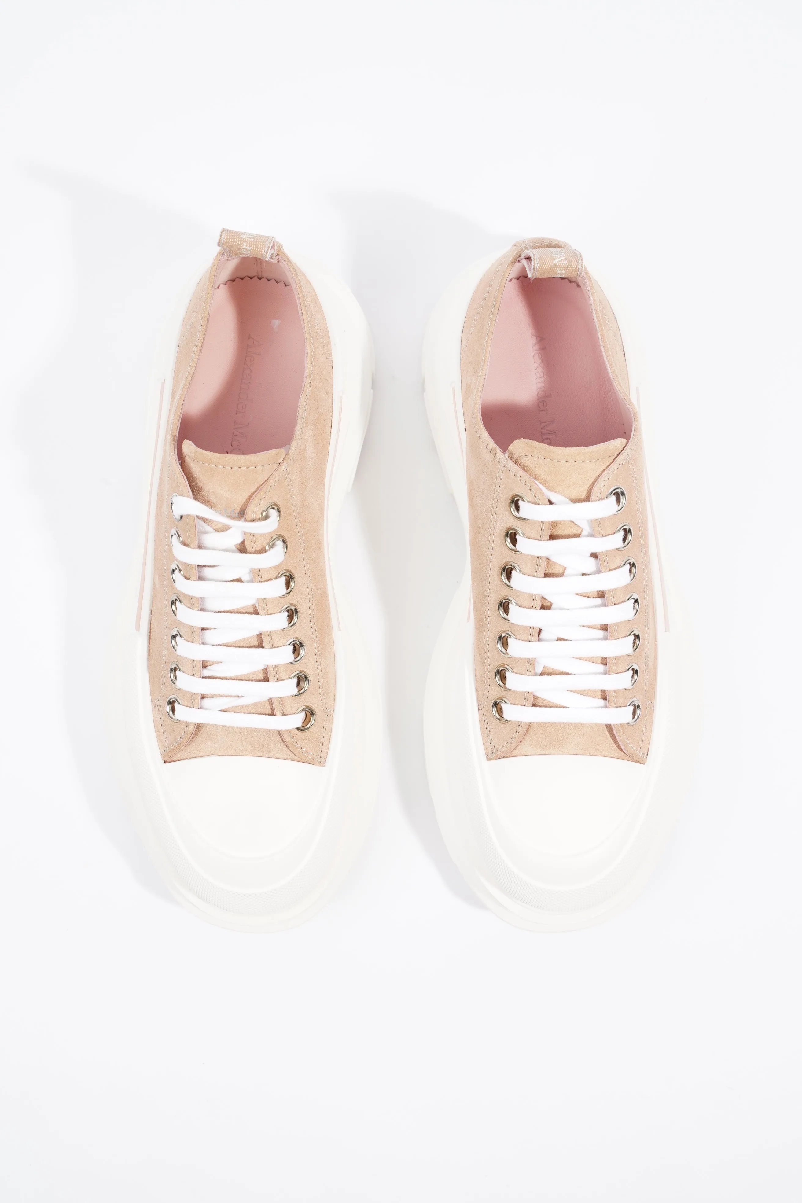 Alexander McQueen Womens Tread Slick Lace Up Sneaker White / Pink EU 40 / UK 7