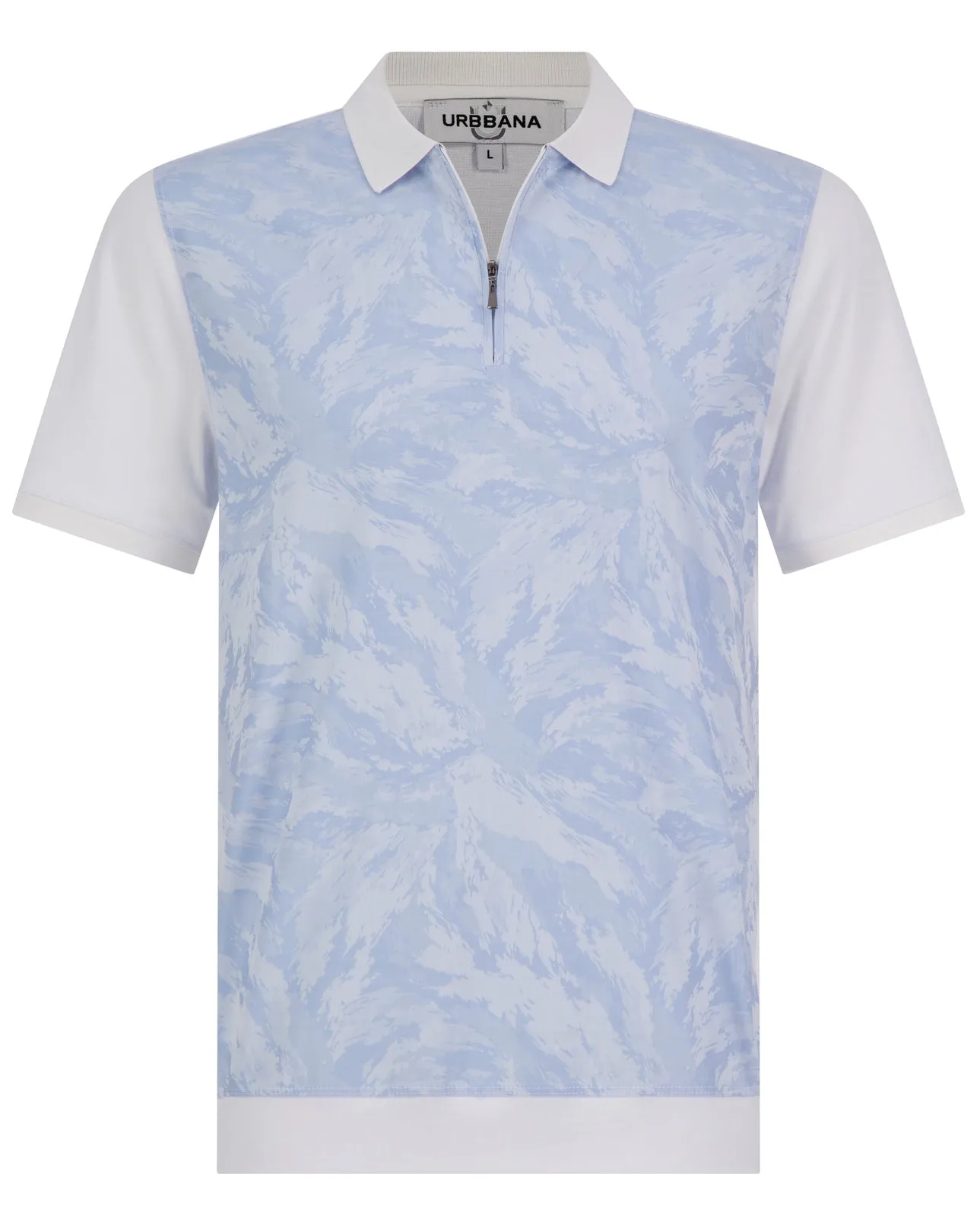 Athens Jacquard Polo - Blue & White