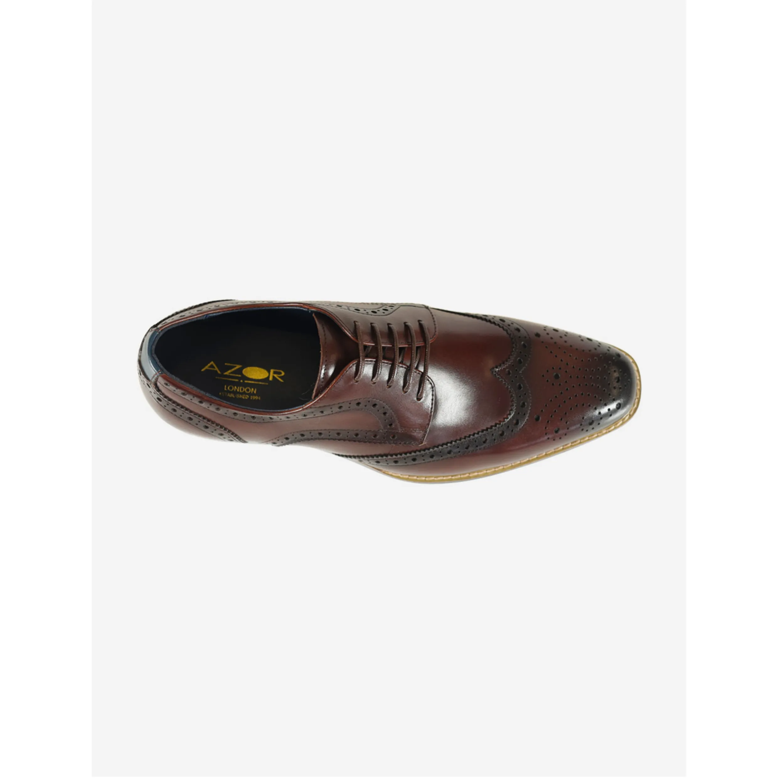 AZOR LA MODE Men's Venezia Men's Leather Brogues - Brown