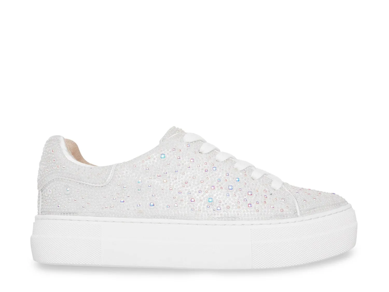 Betsey Johnson Suton Highwall Bling Platform Sneakers, White