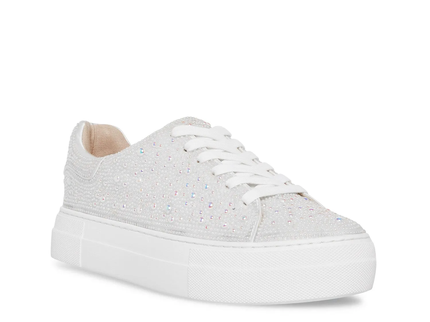 Betsey Johnson Suton Highwall Bling Platform Sneakers, White