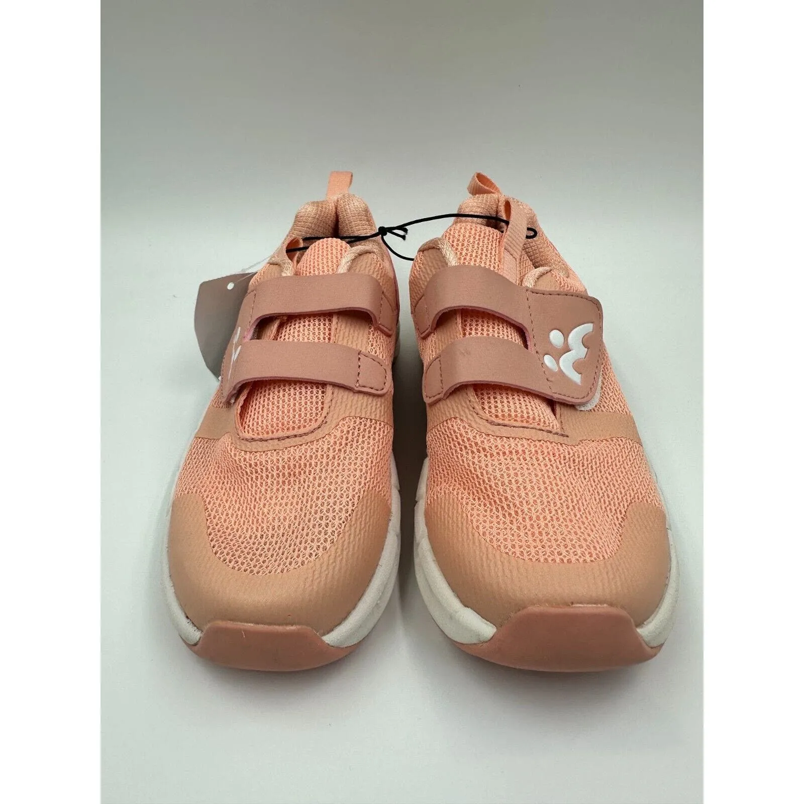 Big Kid Size 3, Salmon sparkly Sneakers with Straps