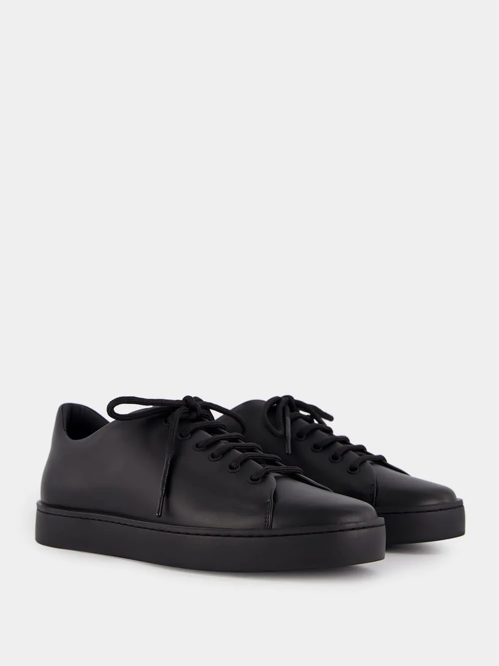 Black Calf Leather Sneakers