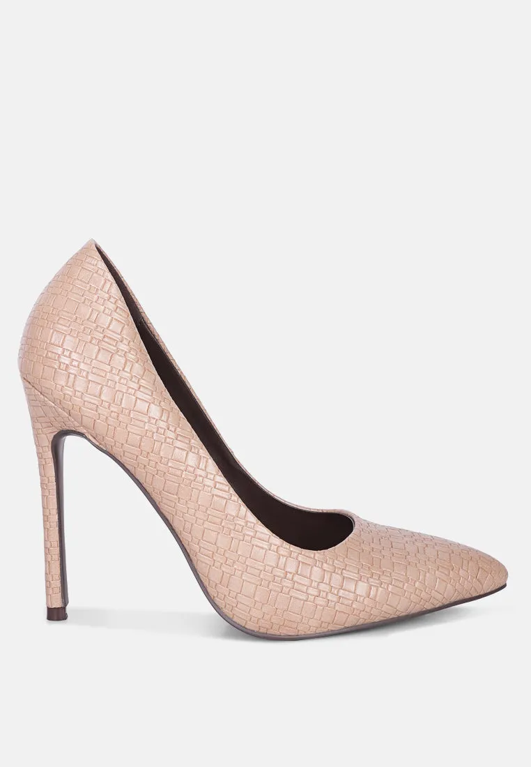 Brinkles Weave Pattern High Heel Pumps