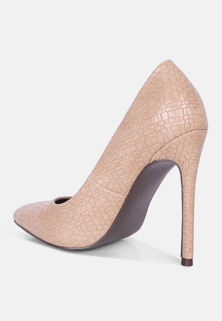 Brinkles Weave Pattern High Heel Pumps