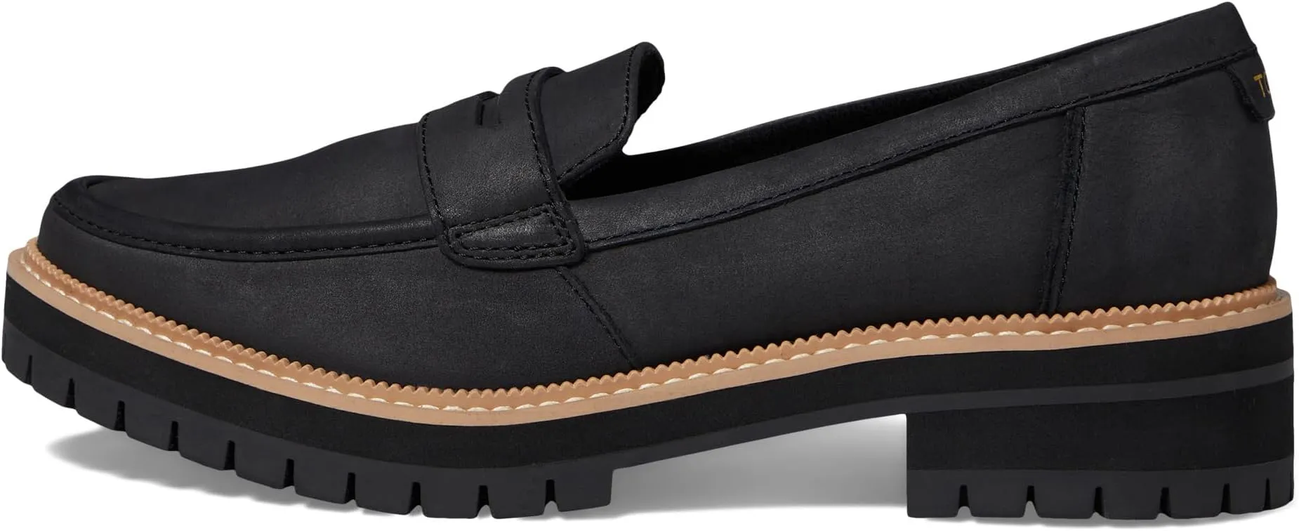 Cara TOMS Loafers, Black/Black Leather