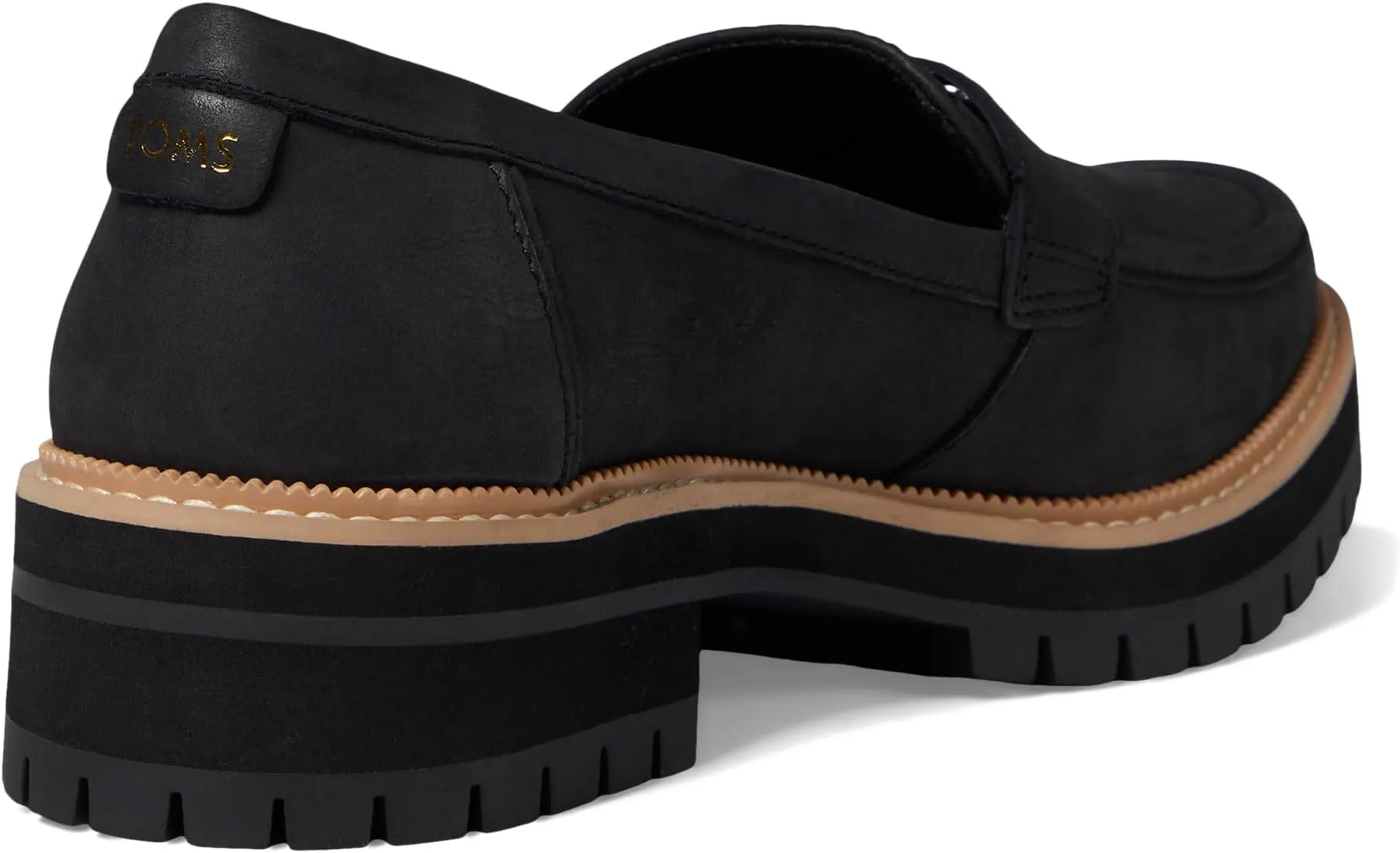 Cara TOMS Loafers, Black/Black Leather