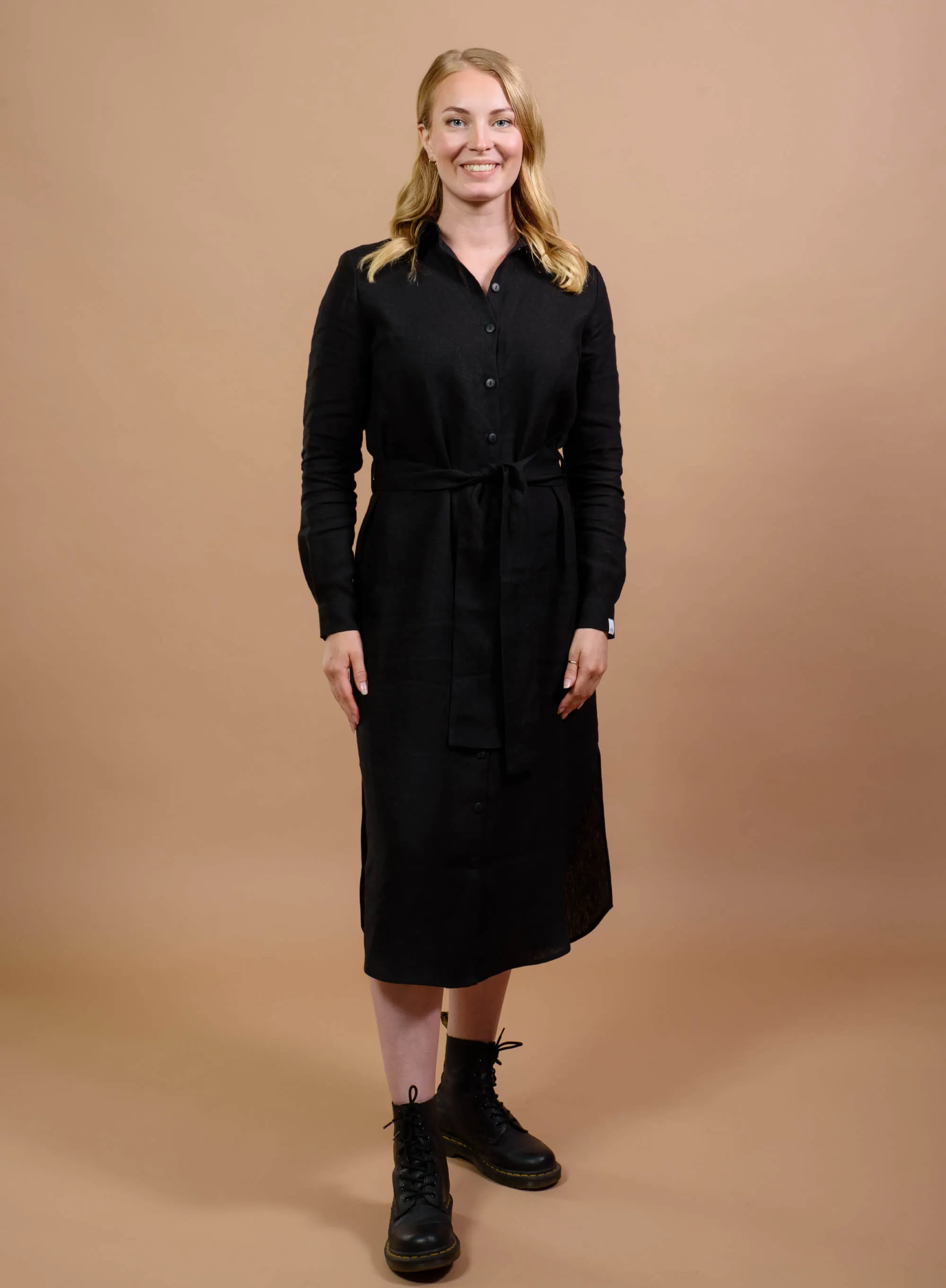 Chloe Linen Dress Black