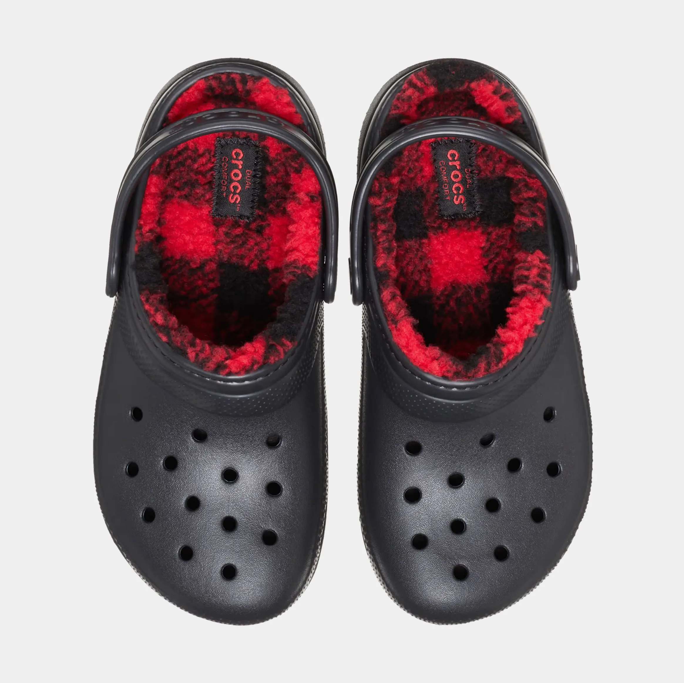 Classic Clog Buffalo Check Preschool/Grade School Sandals (Black/Red)