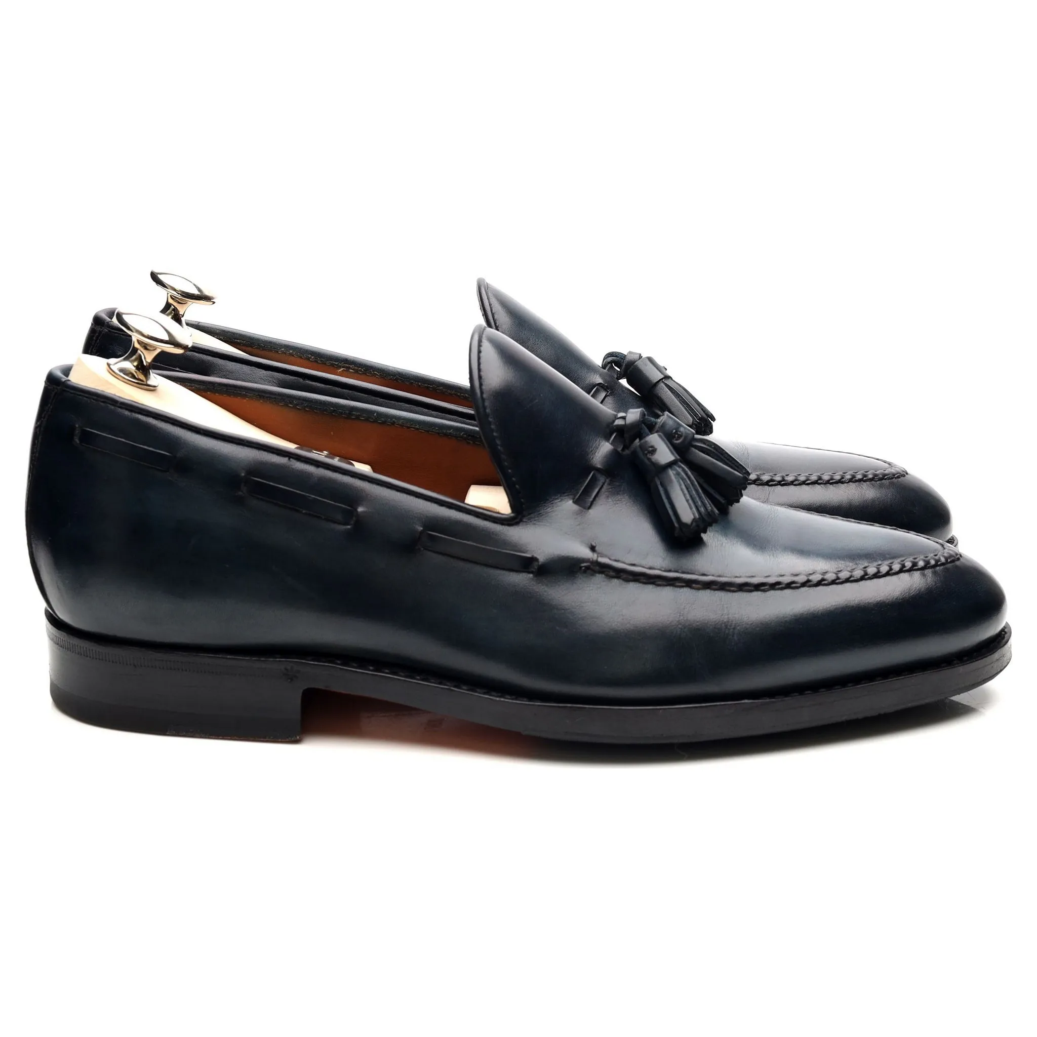 'Conte Max' Navy Blue Leather Tassel Loafers UK 6 EU 40