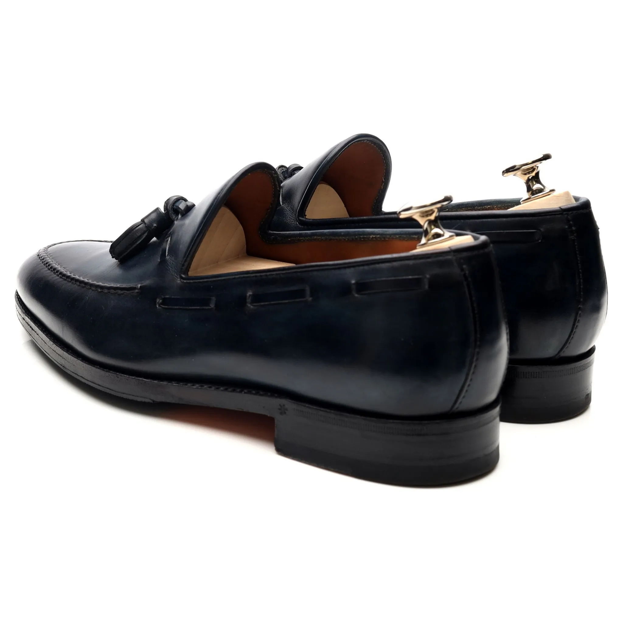 'Conte Max' Navy Blue Leather Tassel Loafers UK 6 EU 40