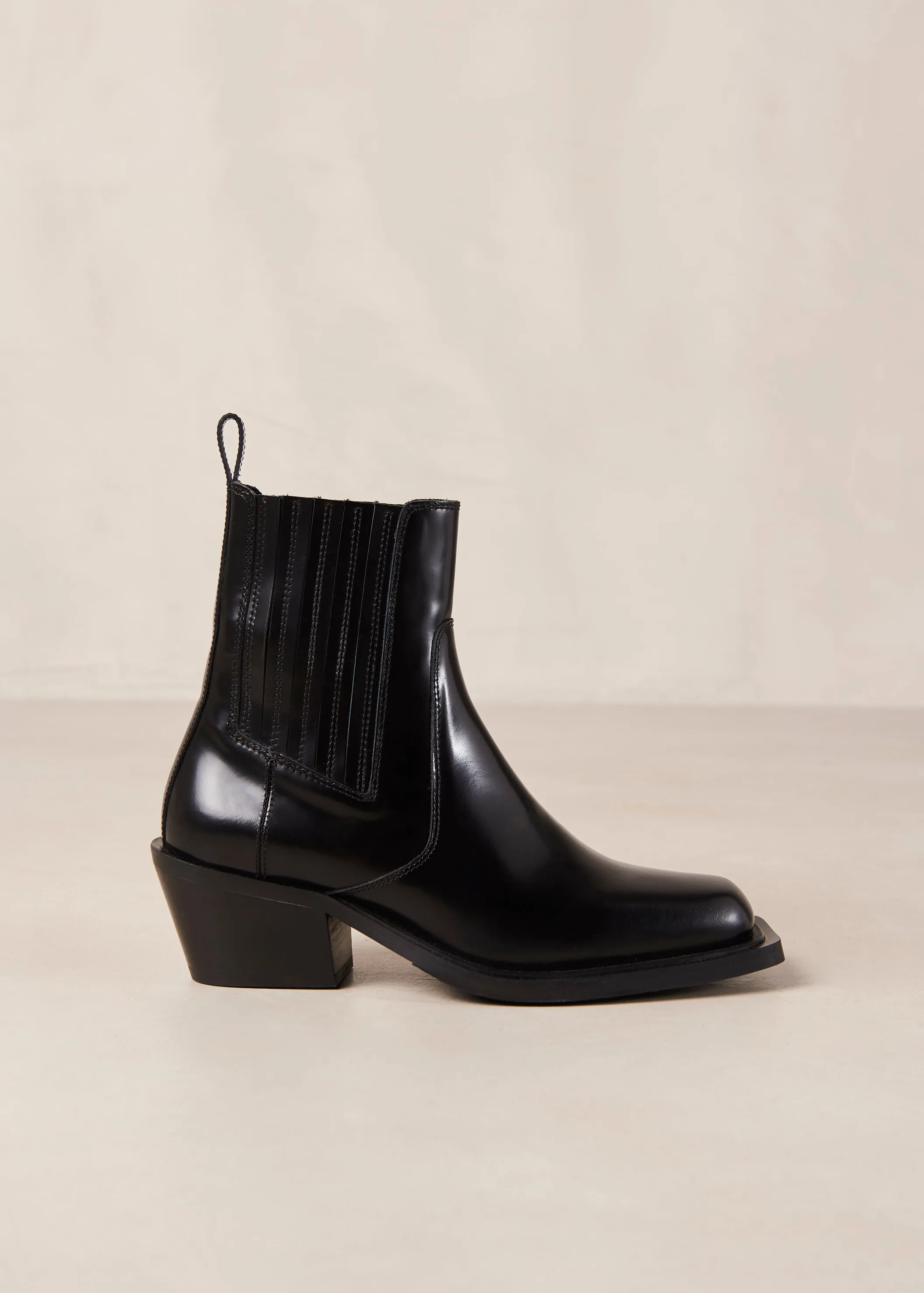 Denver Leather Ankle Boots Black