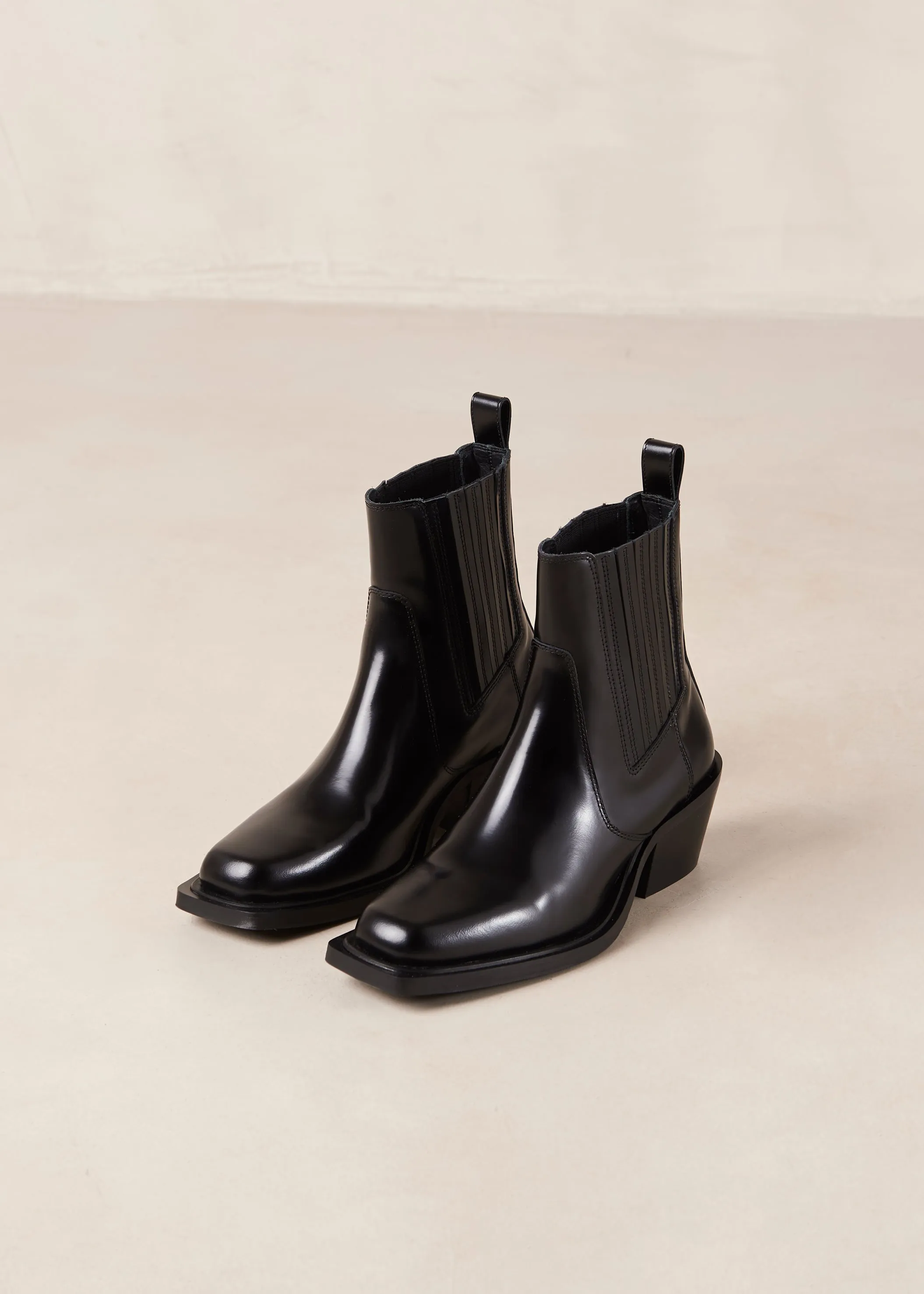 Denver Leather Ankle Boots Black