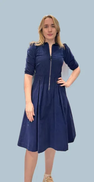 Eclipse-Blue Pincord Sonnet Dress