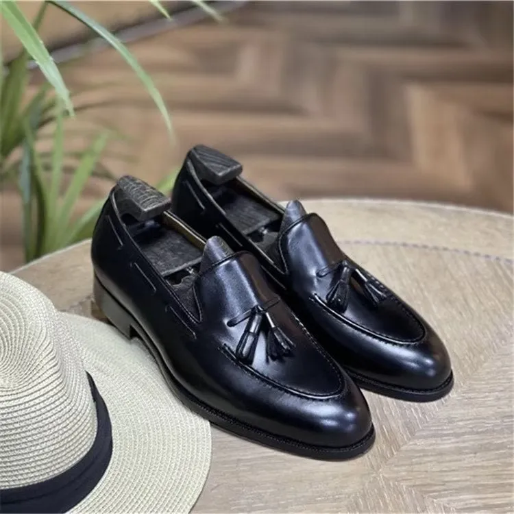 Elegant Tassel Brogue Style Leather Oxford Shoes