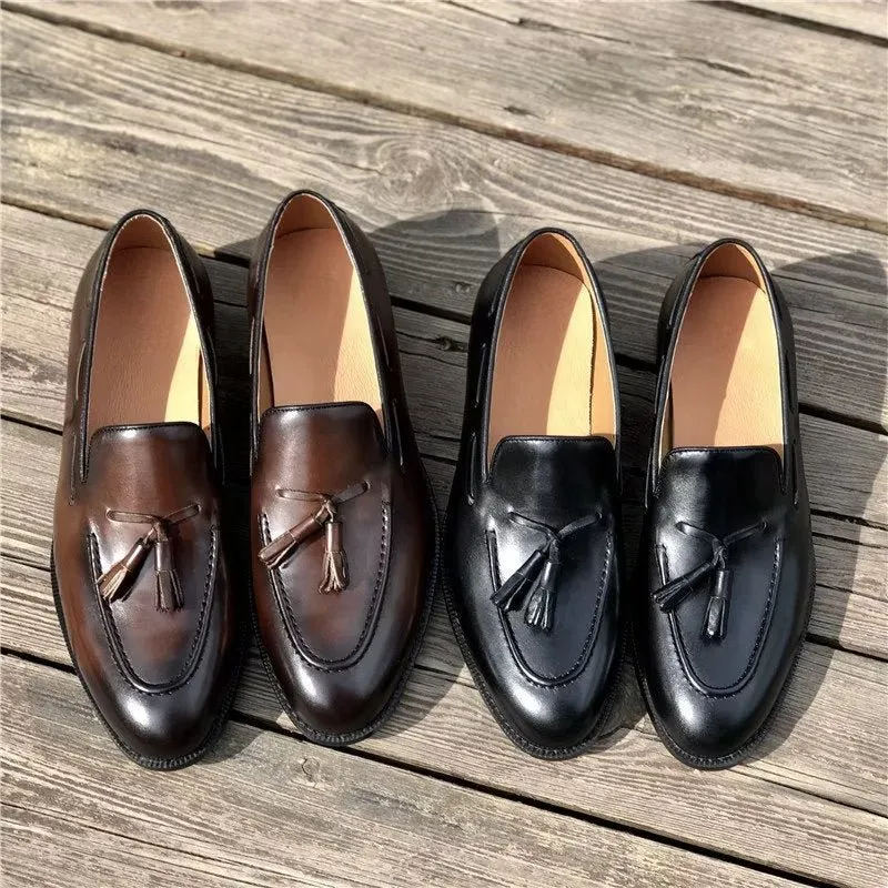 Elegant Tassel Brogue Style Leather Oxford Shoes