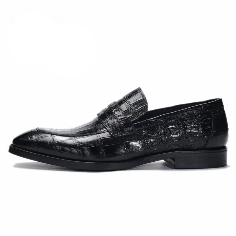 GatorLuxe Exotic Texture Slip-on Brogue Shoes