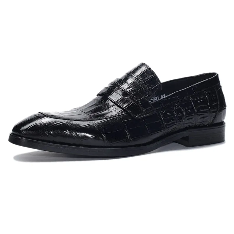 GatorLuxe Exotic Texture Slip-on Brogue Shoes