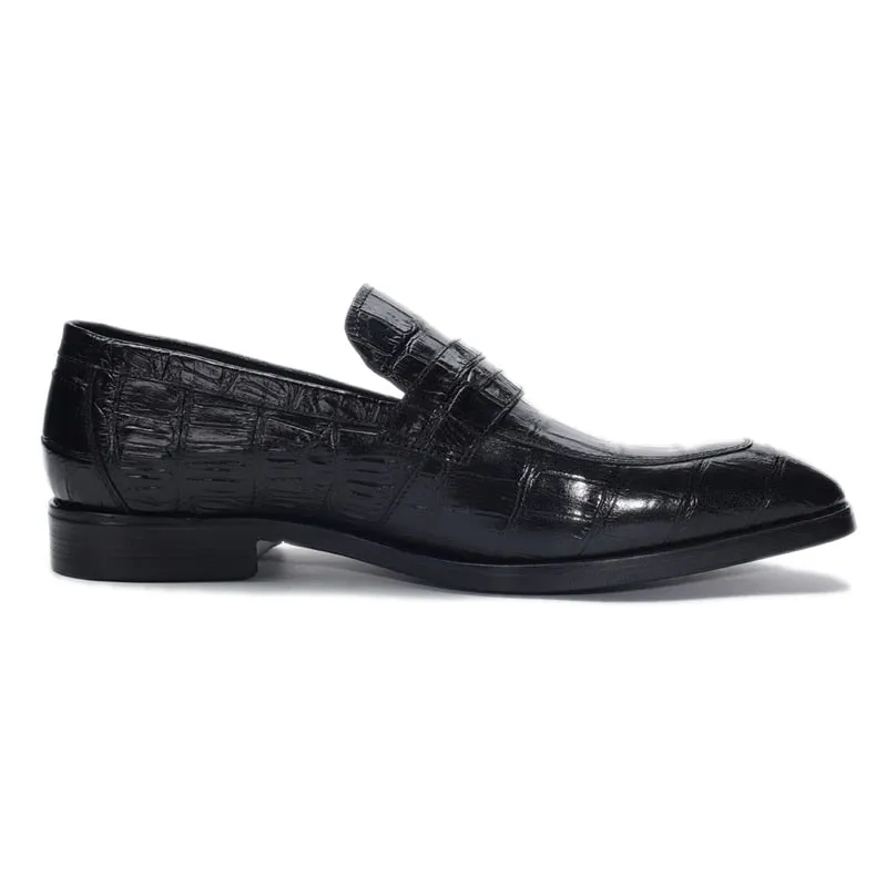 GatorLuxe Exotic Texture Slip-on Brogue Shoes