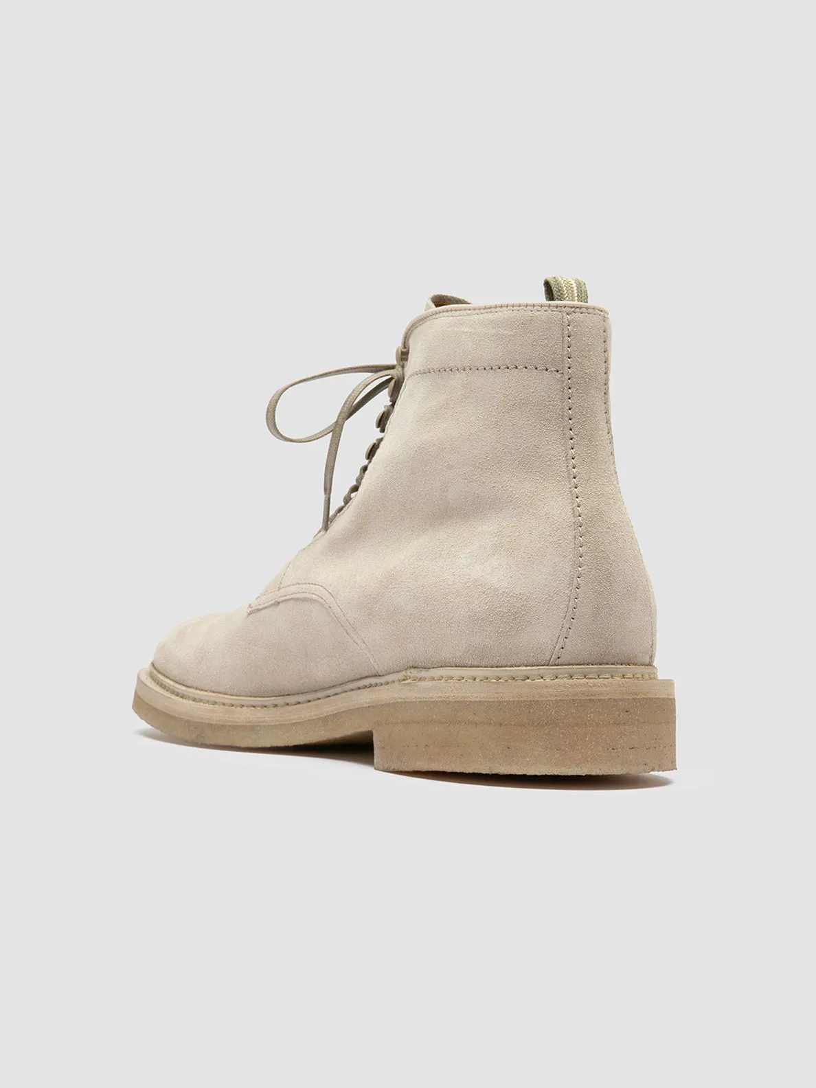 HOPKINS CREPE 116 - Ivory Suede Lace Up Boots