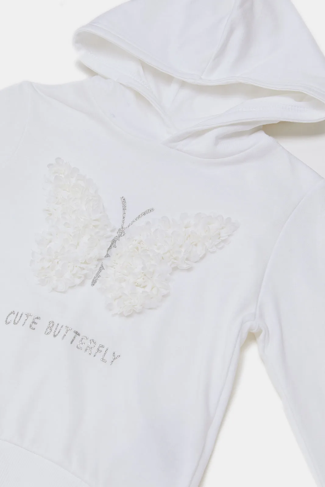 Infant Girls Ivory Embroidered Sweatshirt