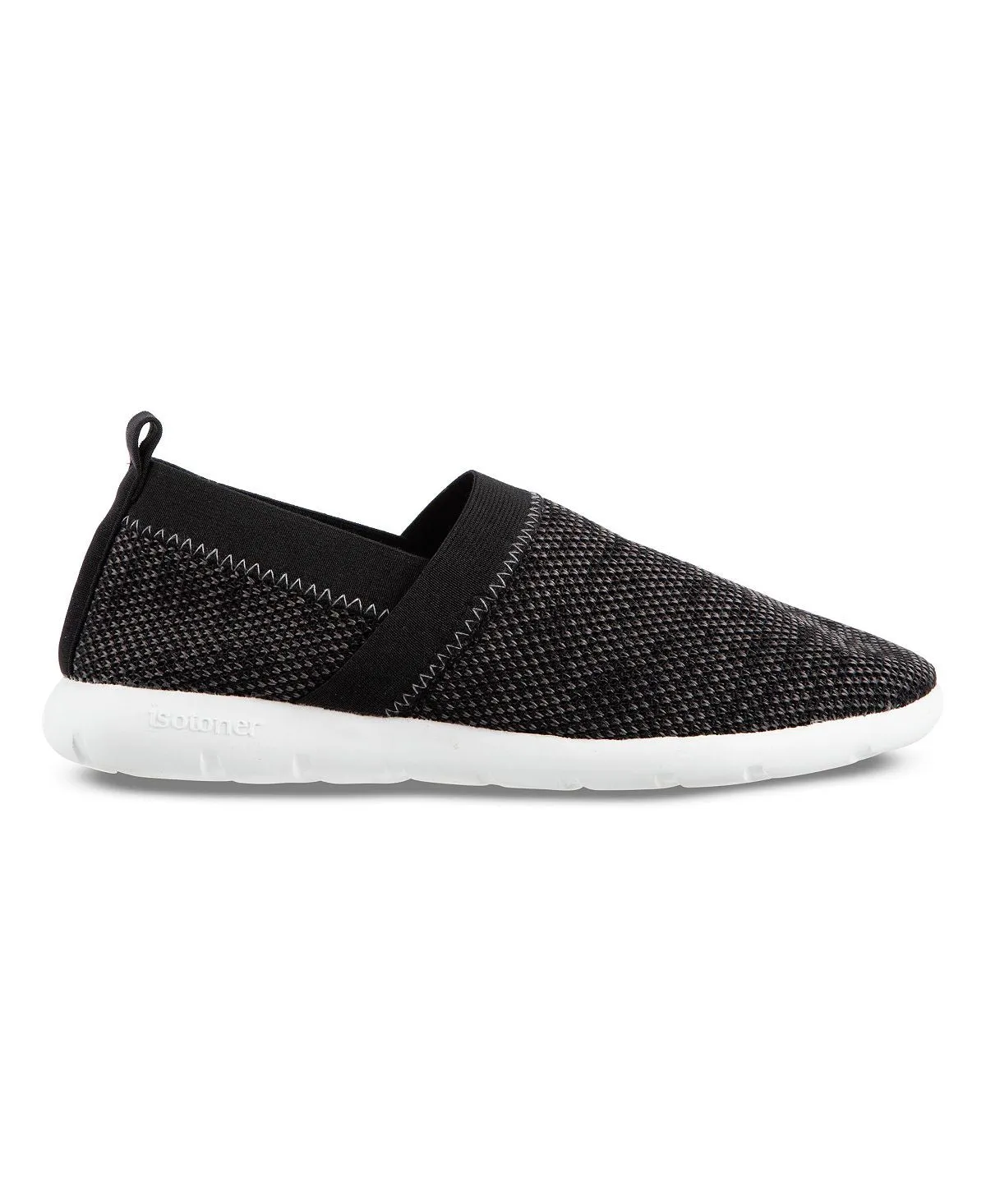 Isotoner Zenz Women's Stretch Sports Knit Stretch Slip-on Slip-on Indoor/Outdoor Isotoner Signature ,  black