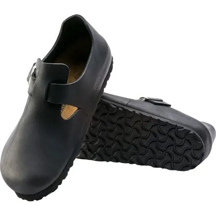 Leather shoes London women's Birkenstock, color Black Oiled Leather