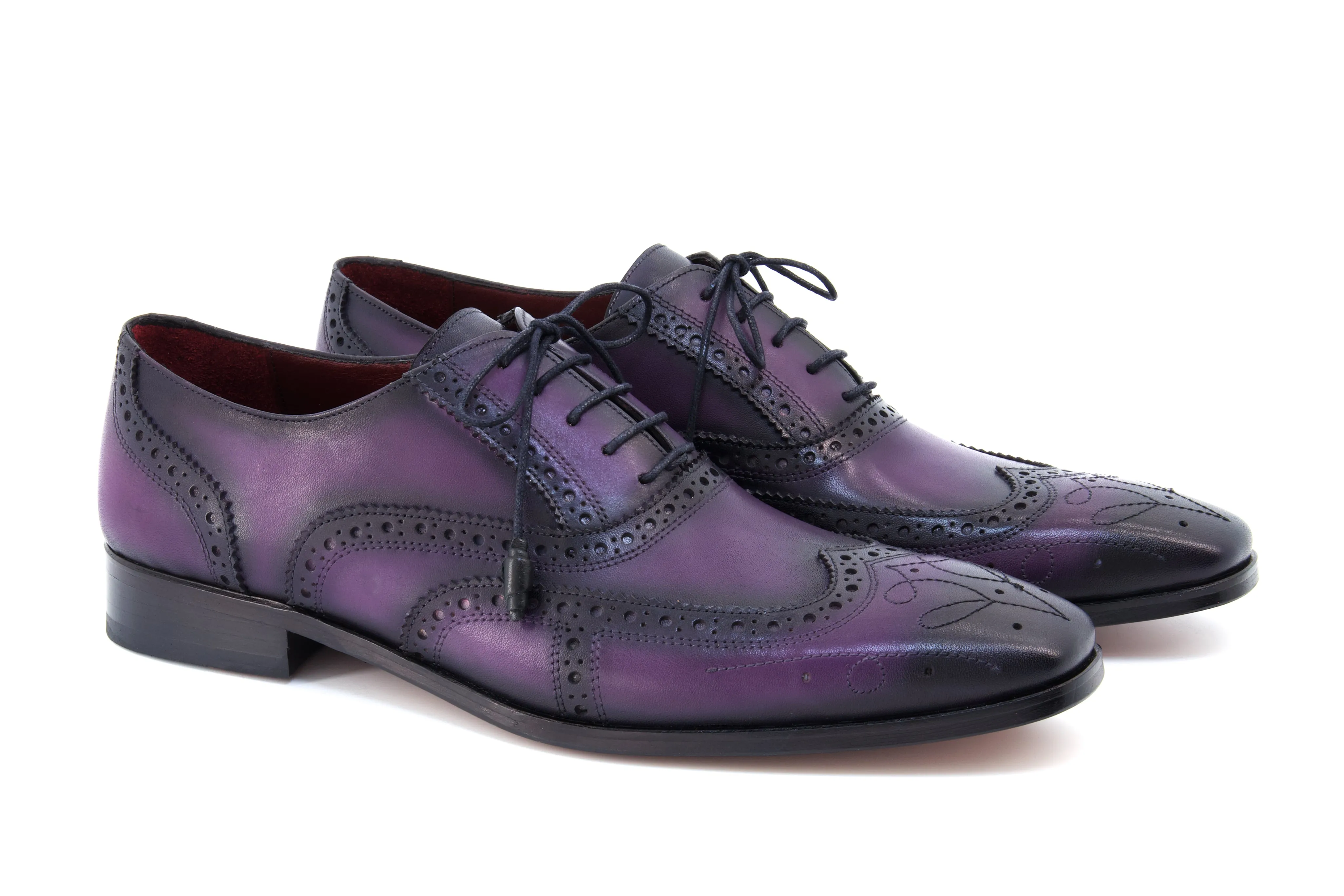 Leonard Patina Brogue Dress Shoes - Violet