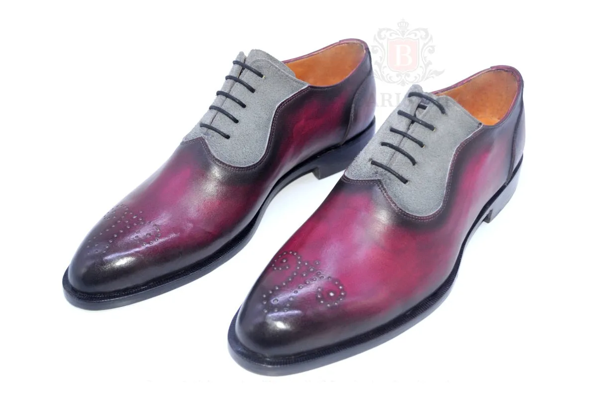 Logan II - Burgundy Saddle Oxford Shoes