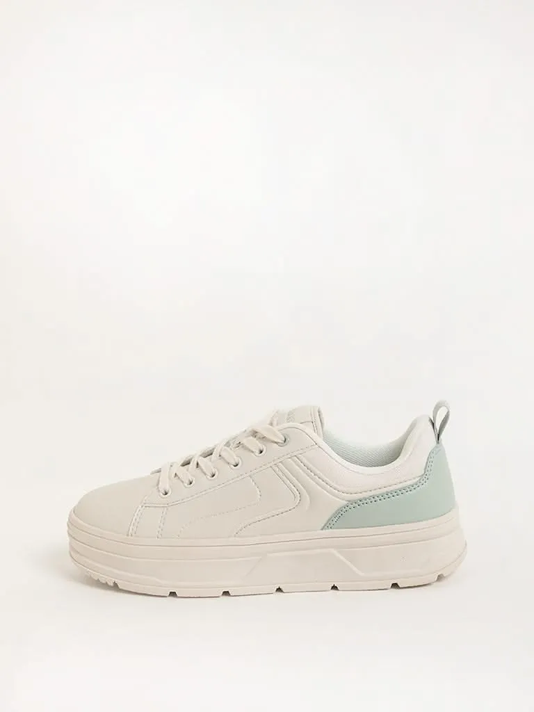 LUNA BLU Beige Block Sneakers