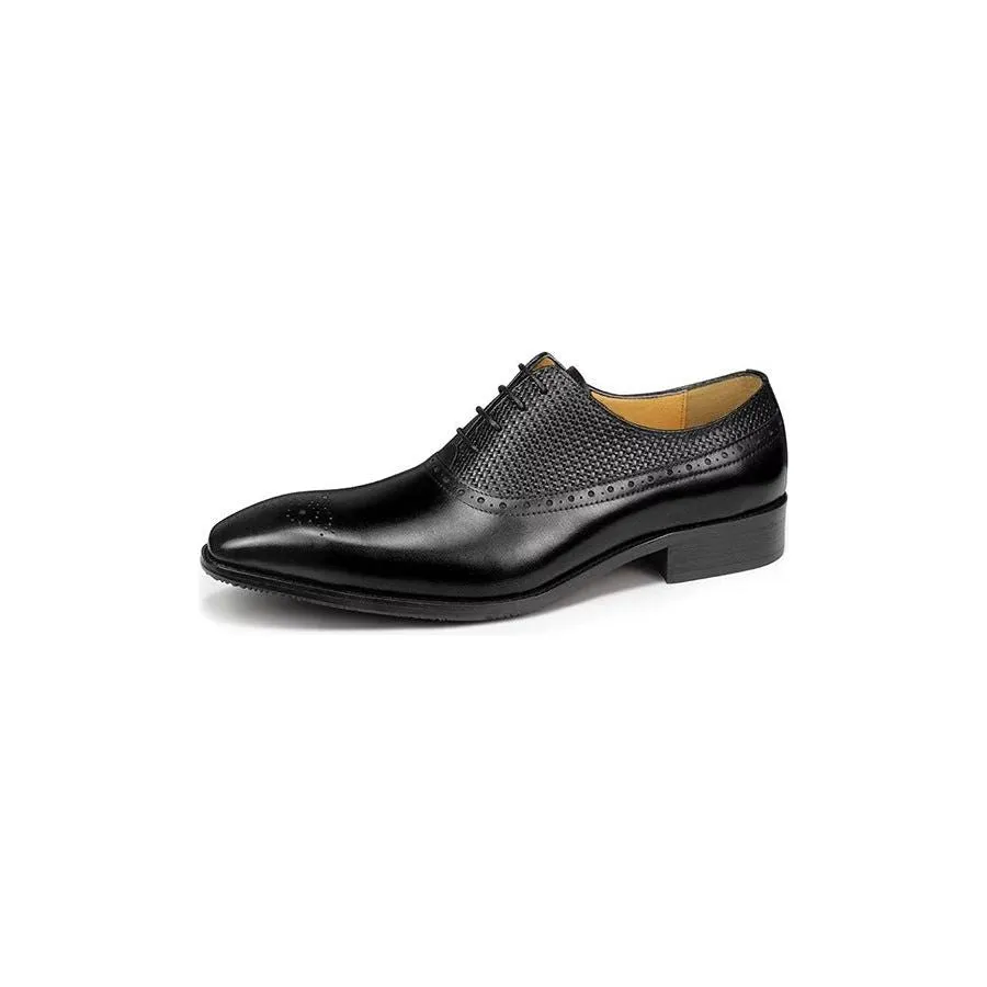 LuxeLeather Genuine Leather Wedding Brogue Shoes