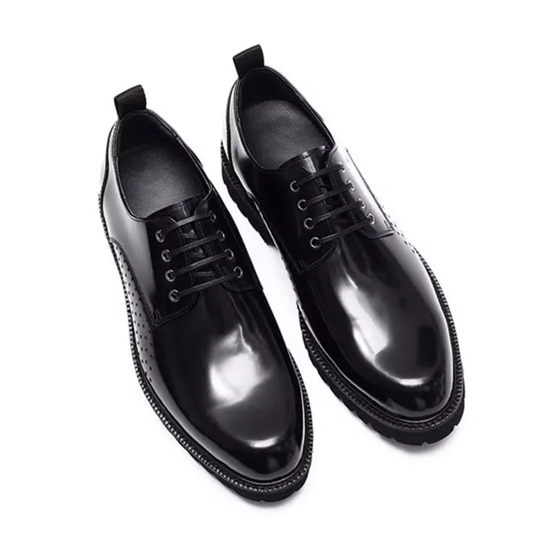 LuxeLeather Round Toe Derby Dress Shoes