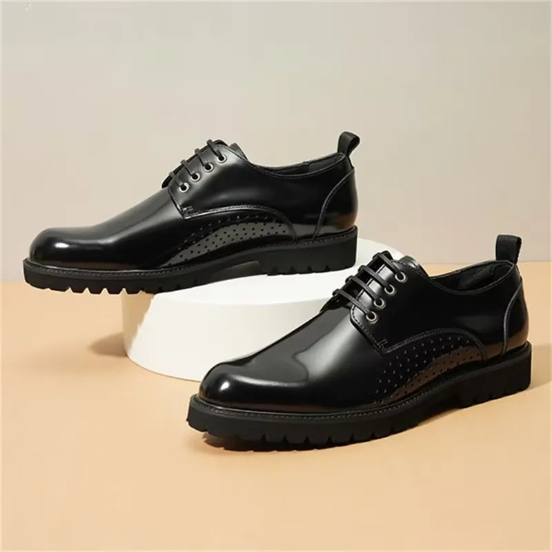 LuxeLeather Round Toe Derby Dress Shoes