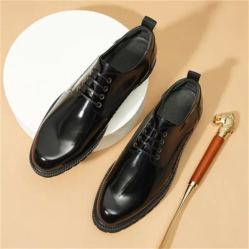 LuxeLeather Round Toe Derby Dress Shoes