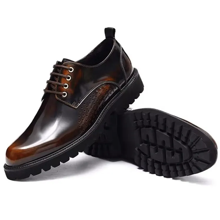 LuxeLeather Round Toe Derby Dress Shoes