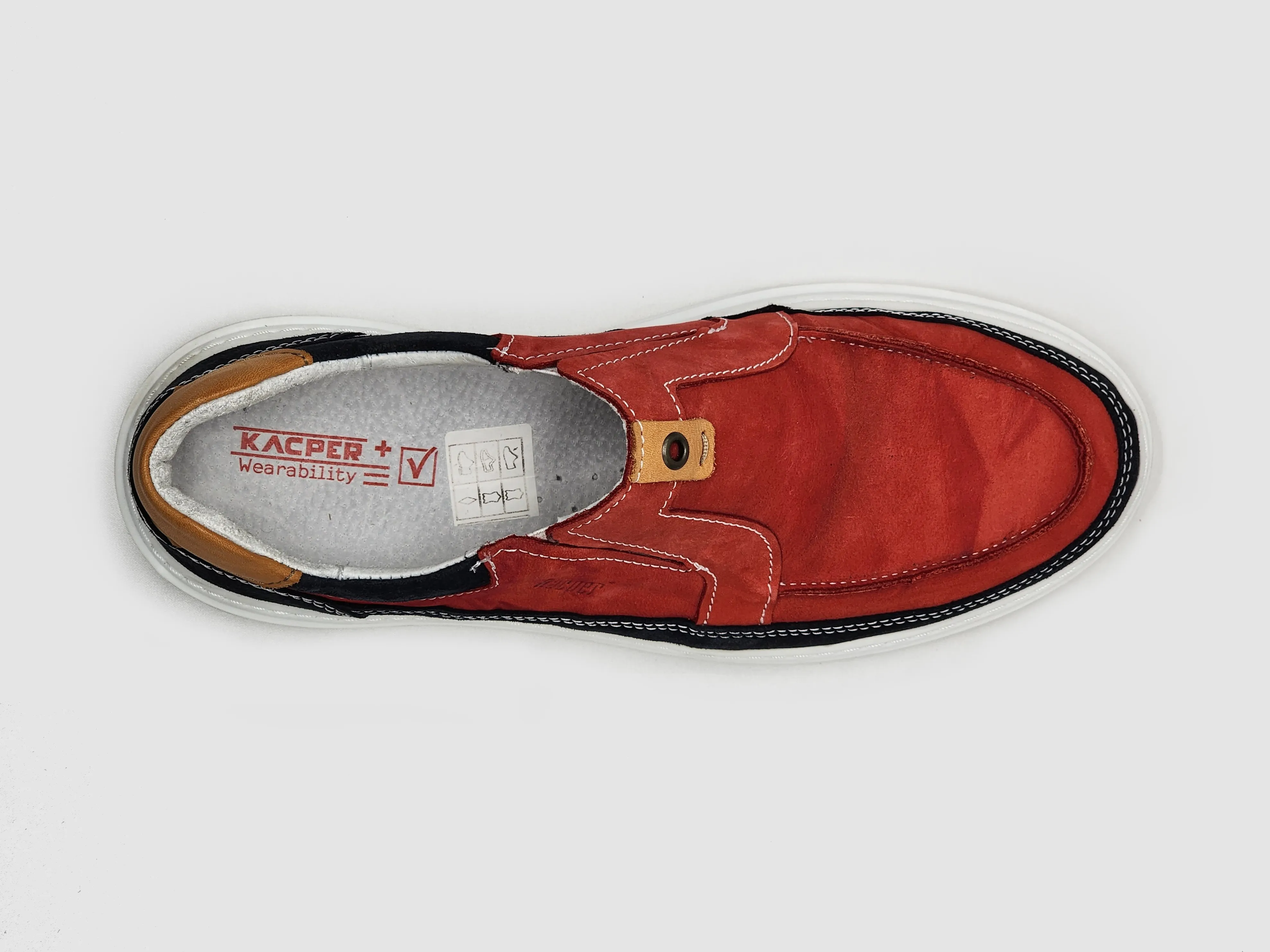 Men's Casual Slip-On Leather Shoes - Red