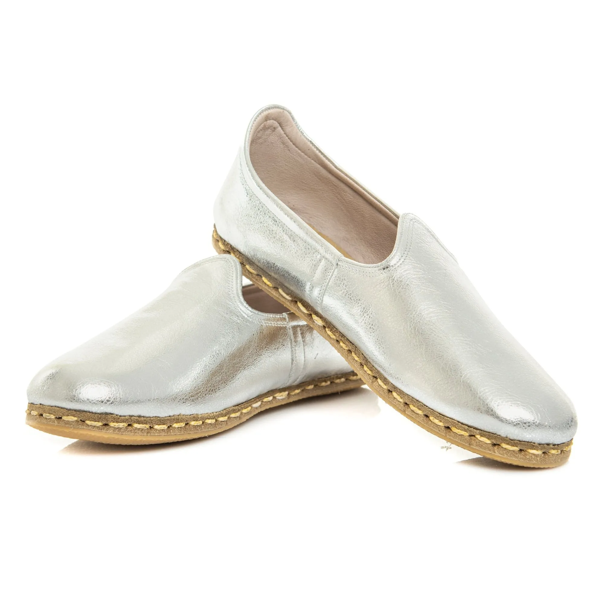 Men's Silver Slip On Shoes