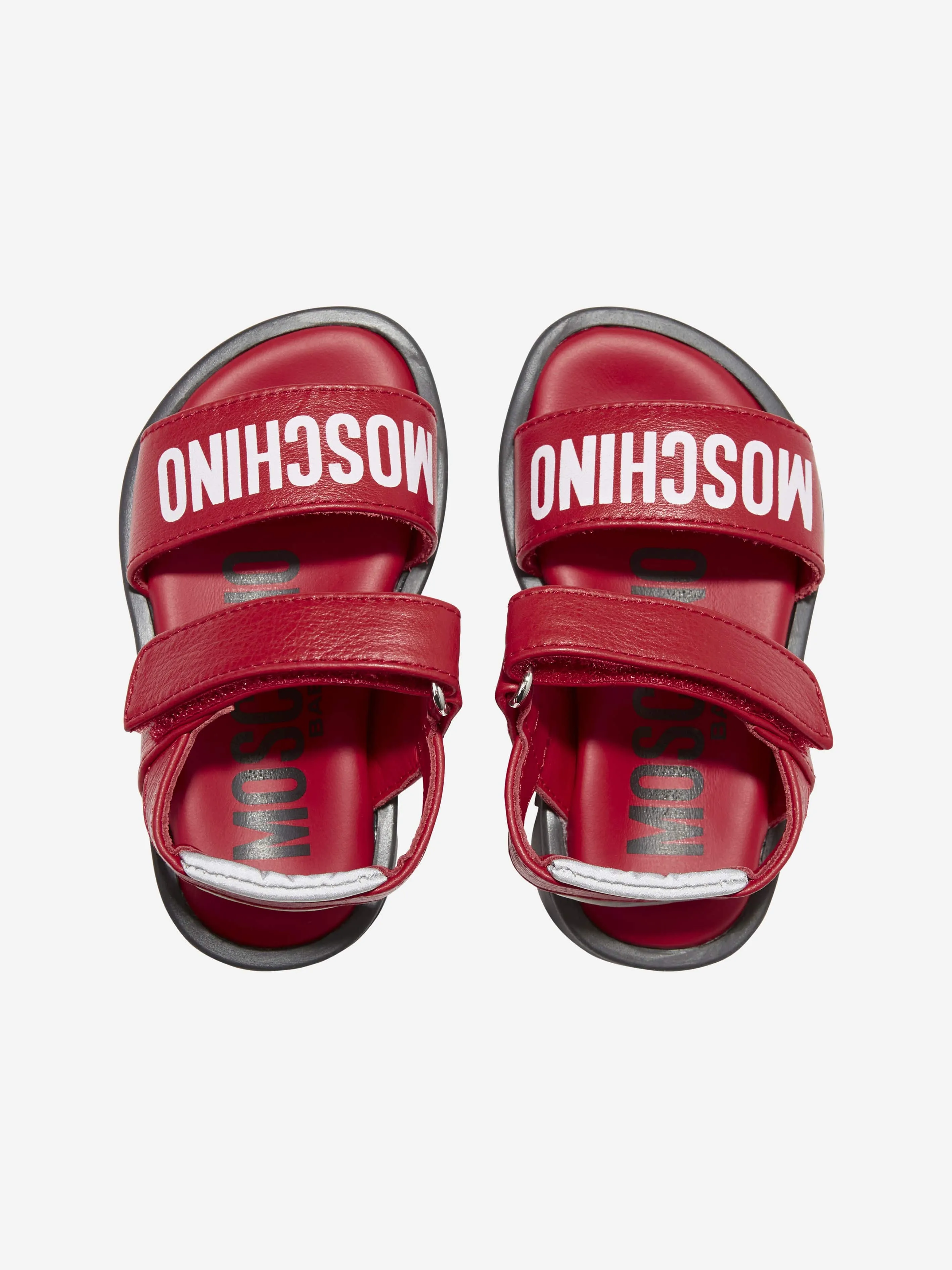 Moschino Kids Logo Sandals in Red