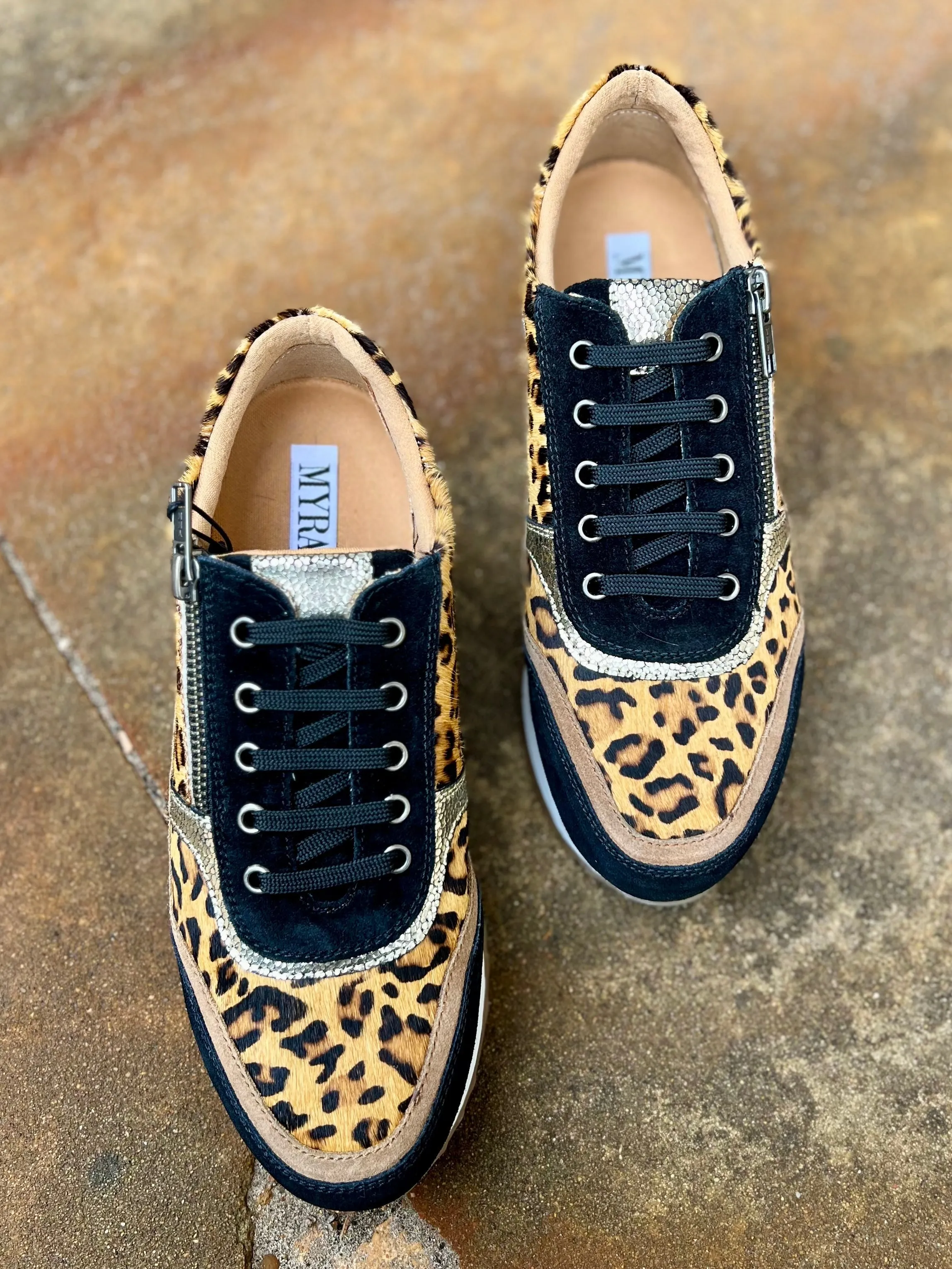 Myra Velocity Leopard Hair On Hide Sneakers*