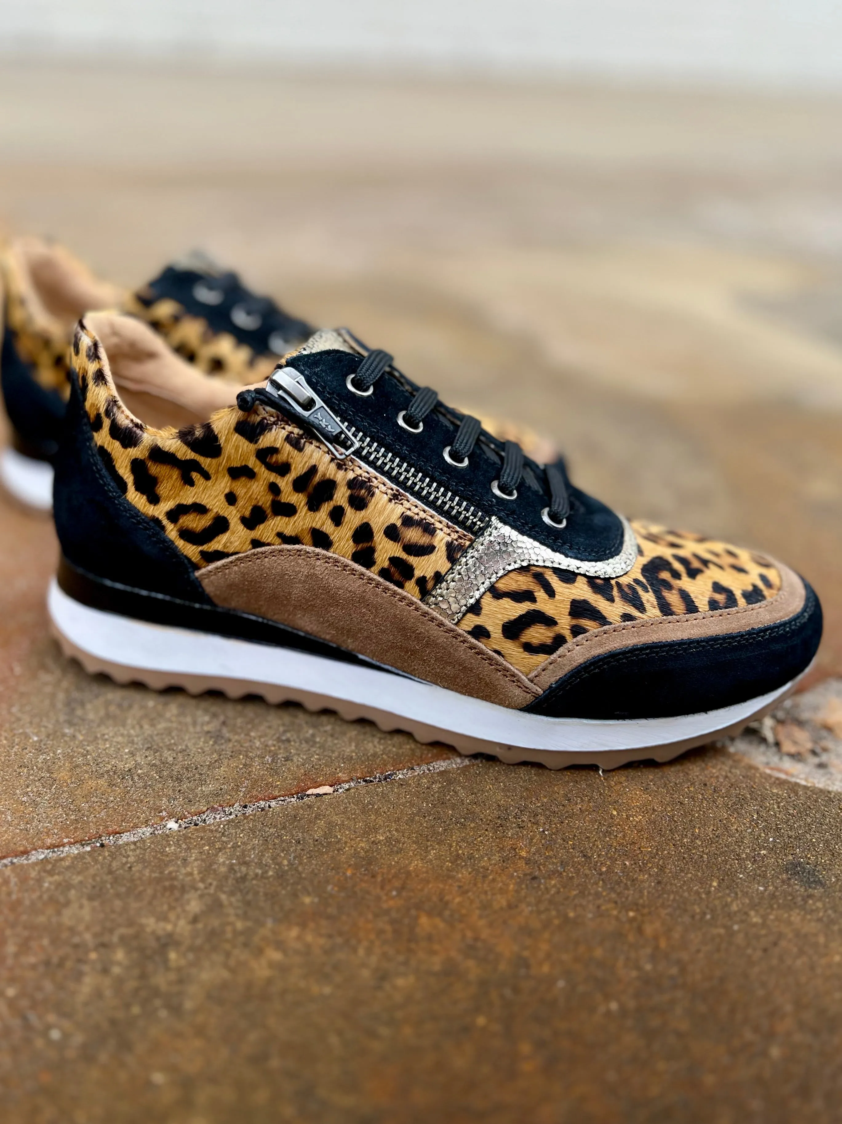 Myra Velocity Leopard Hair On Hide Sneakers*