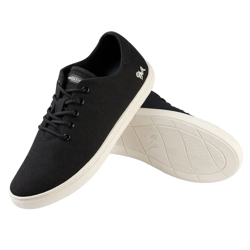 Neeman's Cotton Classic Sneakers | Coal Black & White | Shoes for Men & Women