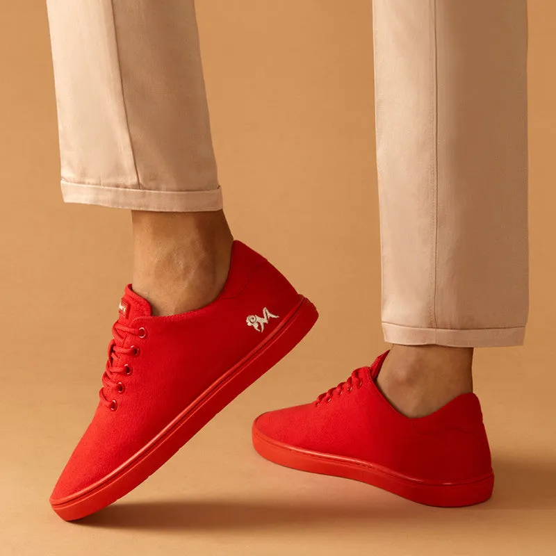 Neeman's Cotton Classic Sneakers | Coral Red | Shoes for Men & Women