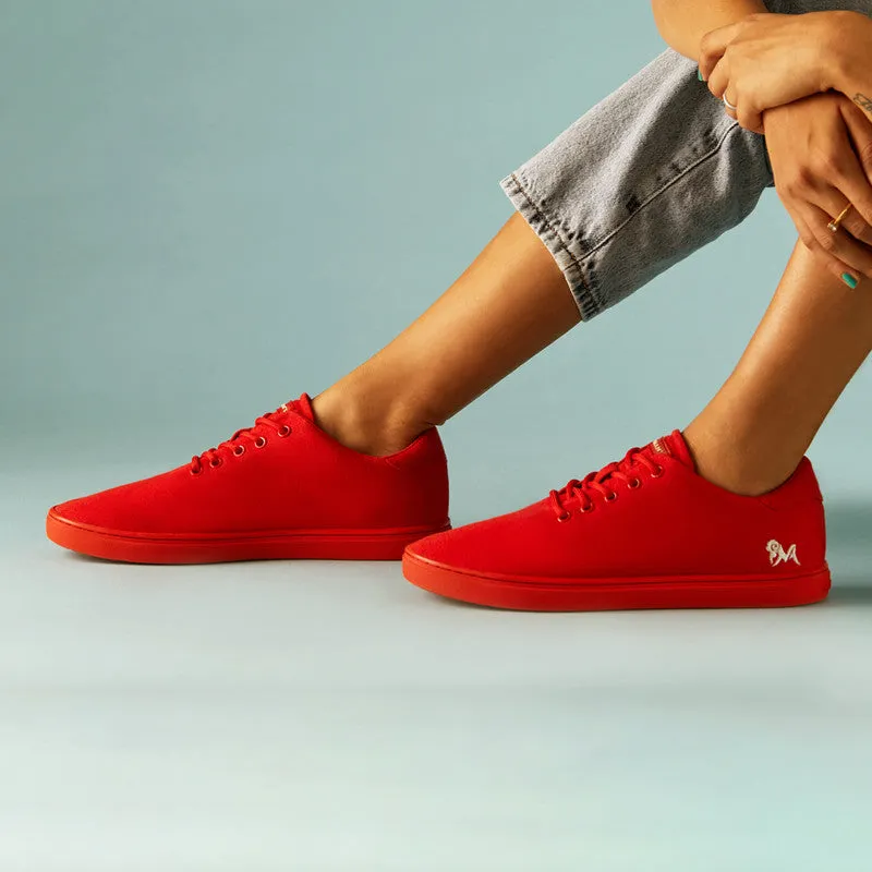 Neeman's Cotton Classic Sneakers | Coral Red | Shoes for Men & Women