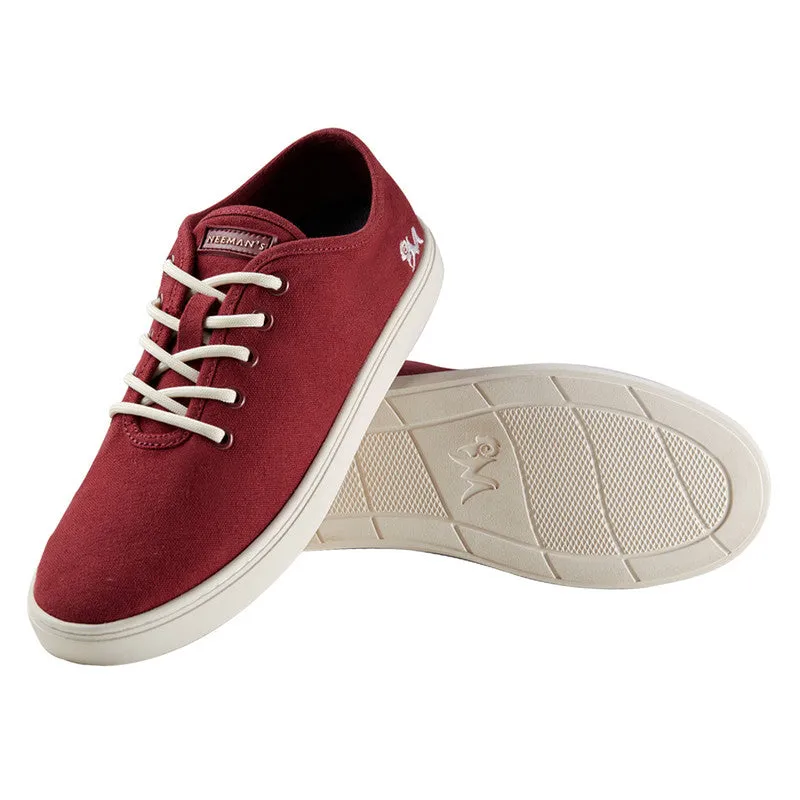 Neeman's Cotton Classic Sneakers | Maroon | Shoes for Men & Women