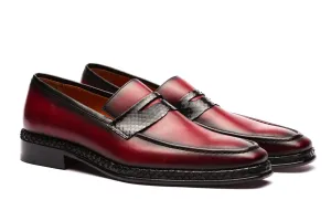 Penny Loafers Python Skin - Burgundy