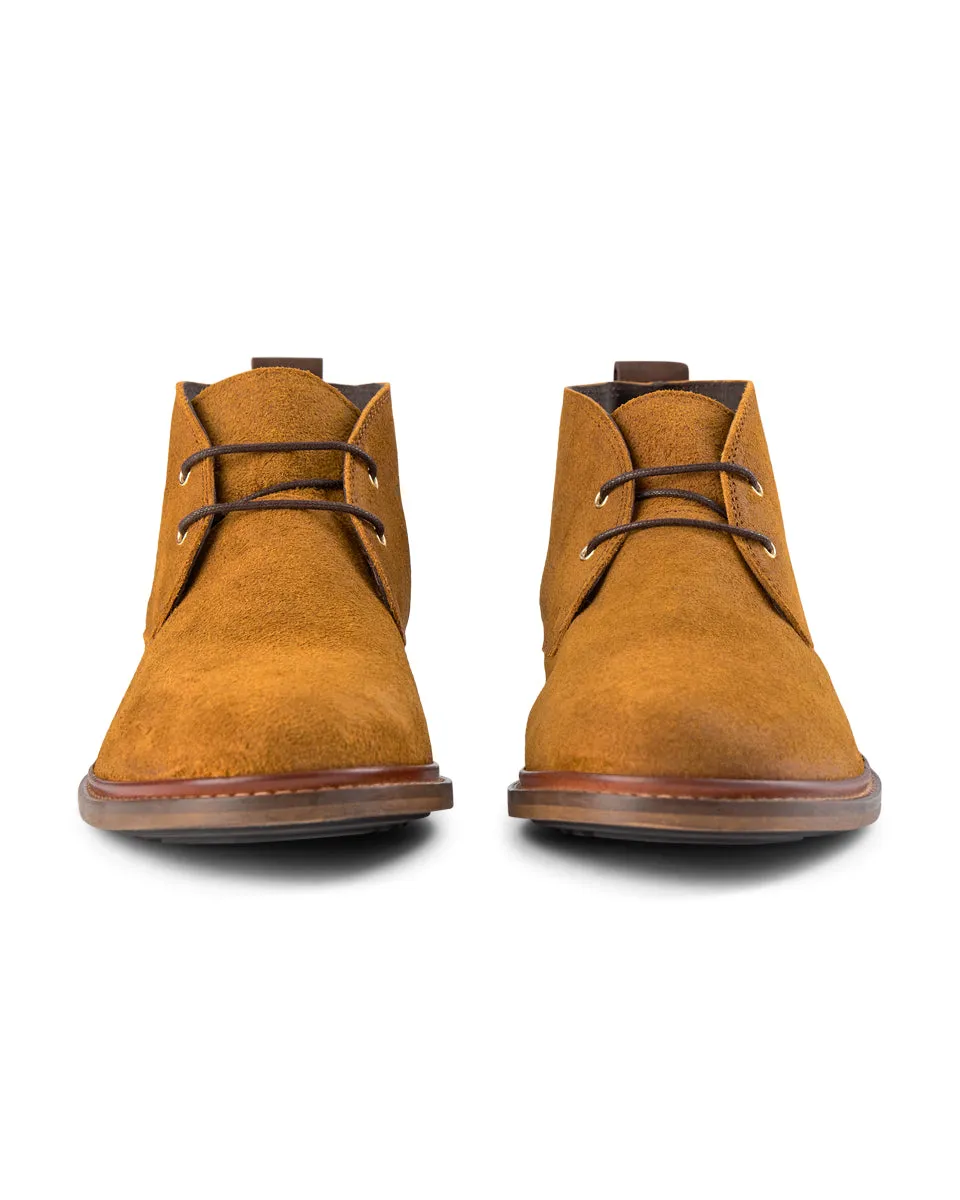 Phoenix Waxed Suede Desert Boots - TAN