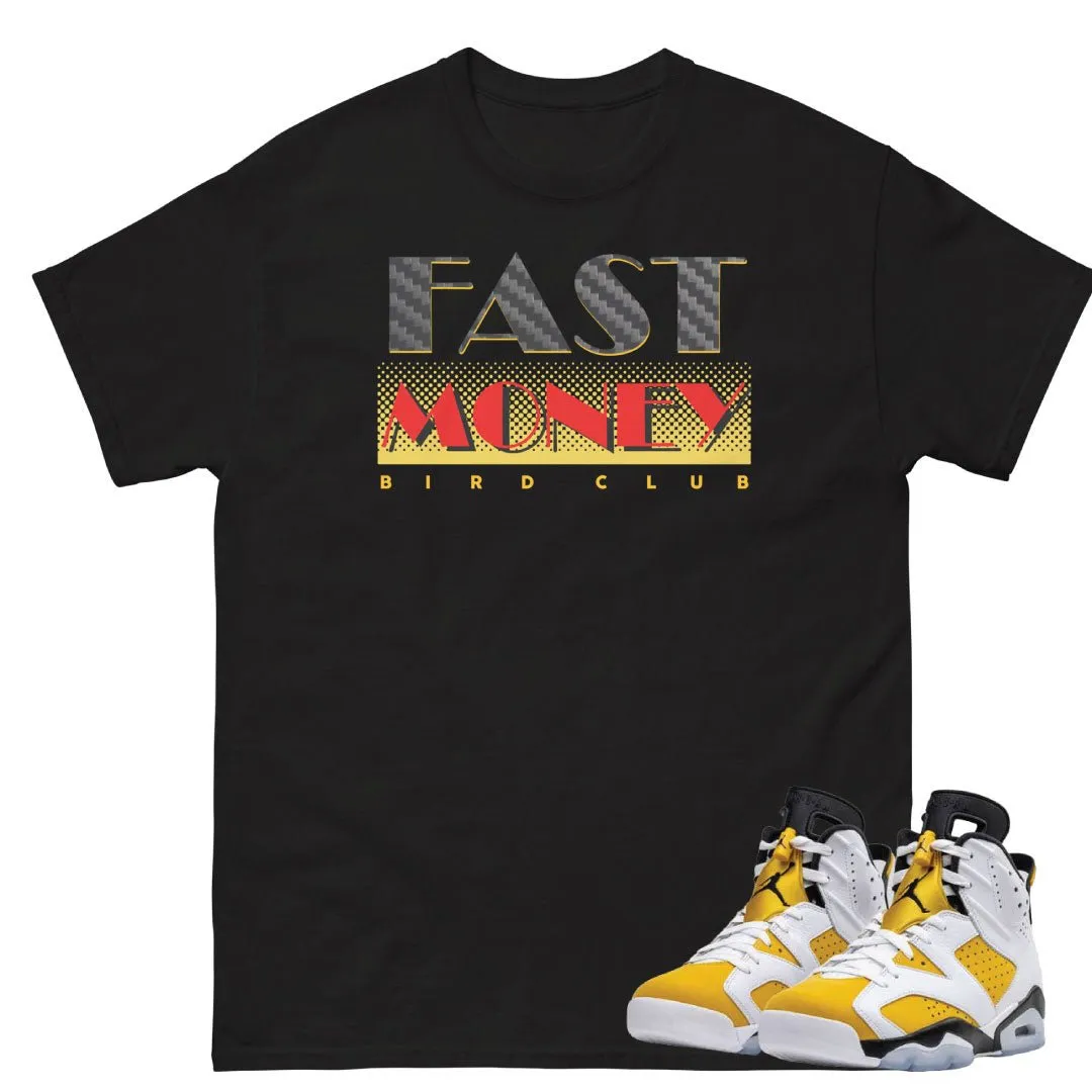 Retro 6 Yellow Ochre "Fast Money" Shirt