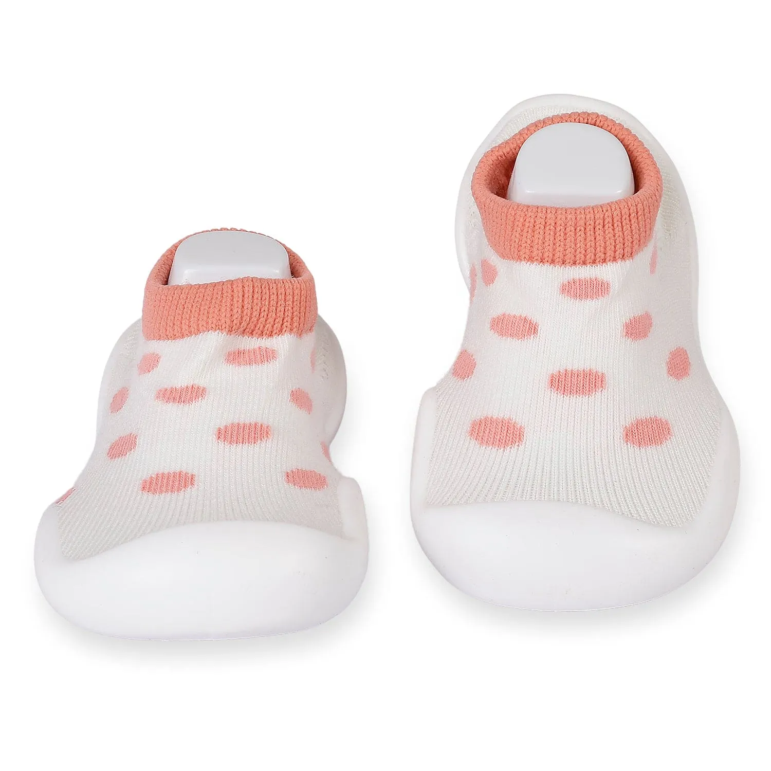 Slip-On Shoes Polka Dots Peach