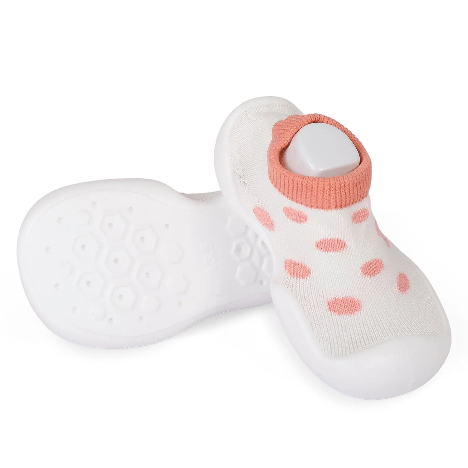 Slip-On Shoes Polka Dots Peach