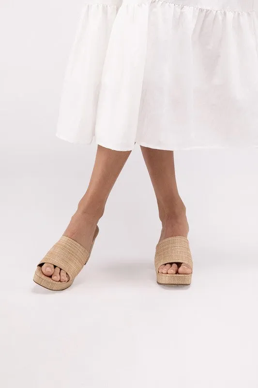 The Lena Natural Raffia Mules